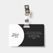 Custom Employee, Photo, Name, Title, Logo, Barcode バッジ (裏面 （クリップ付）)