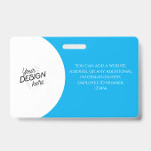 Custom Employee, Photo, Name, Title, Logo, Barcode バッジ (裏面)