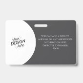 Custom Employee, Photo, Name, Title, Logo, Barcode バッジ (裏面)