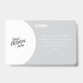 Custom Employee, Photo, Name, Title, Logo, Barcode バッジ (裏面)