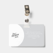 Custom Employee, Photo, Name, Title, Logo, Barcode バッジ (裏面 （クリップ付）)