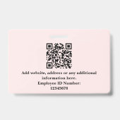 Custom Employee Photo, QR Code, Logo, Name Badge バッジ (裏面)