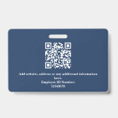 Custom Employee Photo, QR Code, Logo, Name Badge バッジ (裏面)