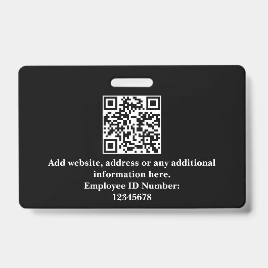 Custom Employee Photo, QR Code, Logo, Name Badge バッジ (裏面)
