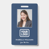 Custom Employee Photo, QR Code, Logo, Name Badge バッジ (正面)