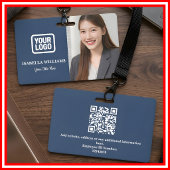 Custom Employee Photo, QR Code, Logo, Name Badge バッジ