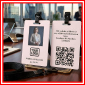 Custom Employee Photo, QR Code, Logo, Name Badge バッジ