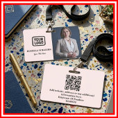 Custom Employee Photo, QR Code, Logo, Name Badge バッジ