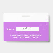 Custom Employee Photo, Signature, Logo, Name Badge バッジ (裏面)