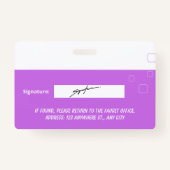 Custom Employee Photo, Signature, Logo, Name Badge バッジ (裏面)