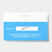 Custom Employee Photo, Signature, Logo, Name Badge バッジ (裏面)