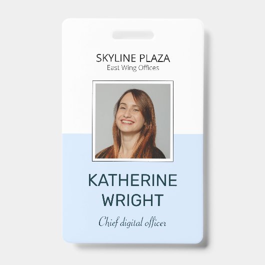 Custom Employee Photo Square ID Name バッジ (正面)