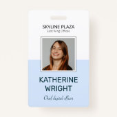 Custom Employee Photo Square ID Name バッジ (正面)