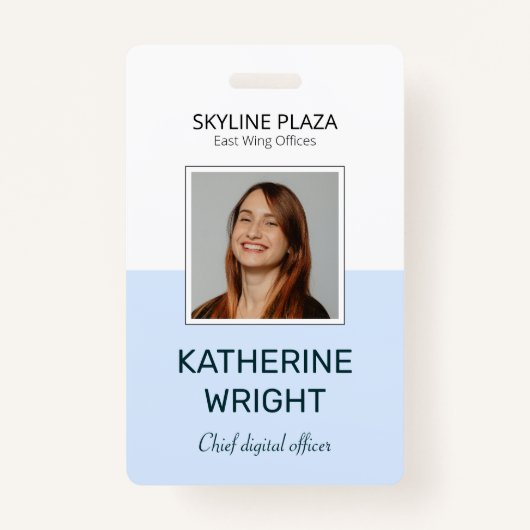 Custom Employee Photo Square ID Name バッジ (正面)