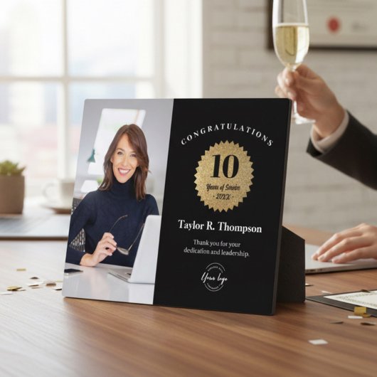 Custom Employee Recognition Photo 10 Year service  フォトプラーク