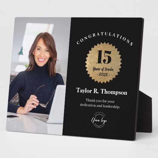 Custom Employee Recognition Photo 15 Year service  フォトプラーク (側面)