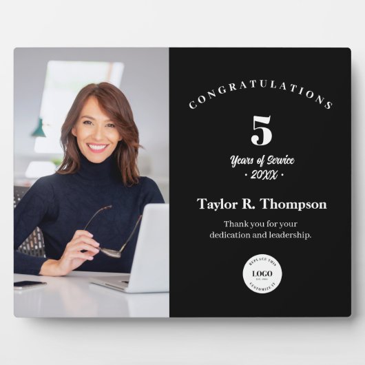 Custom Employee Recognition Photo 5 Year service  フォトプラーク (正面)