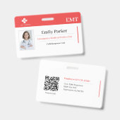 Custom EMT ID Badge Template | Emergency Medical  バッジ (正面＆裏面)