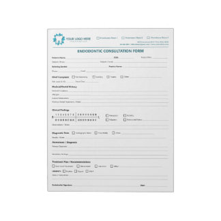 Custom Endodontic Consultation Form ノートパッド
