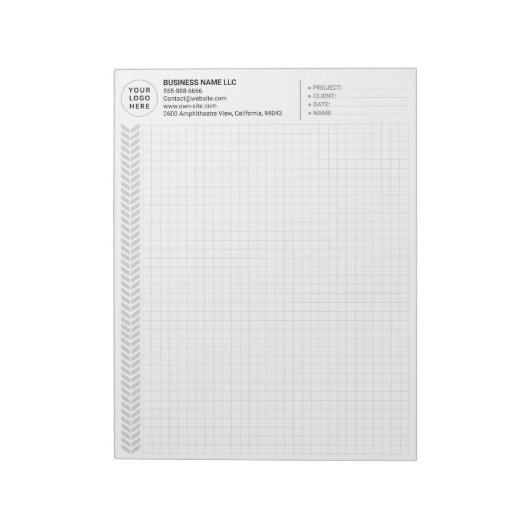 Custom Engineering Graph Pad with Logo, Gray Grids ノートパッド (回転)