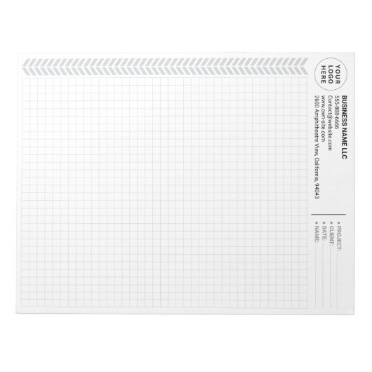 Custom Engineering Graph Pad with Logo, Gray Grids ノートパッド (正面)
