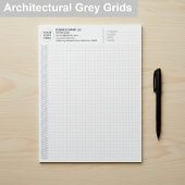 Custom Engineering Graph Pad with Logo, Gray Grids ノートパッド
