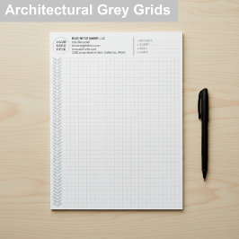 Custom Engineering Graph Pad with Logo, Gray Grids ノートパッド