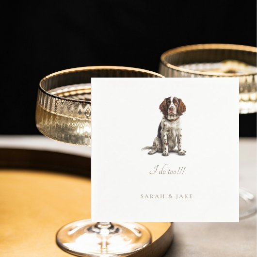 Custom English Springer Spaniel Pet Wedding スタンダードカクテルナプキン