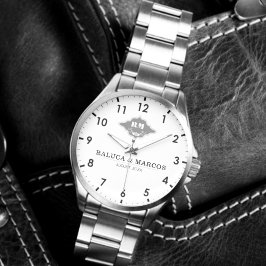 Custom engraved elegant couple  name  腕時計