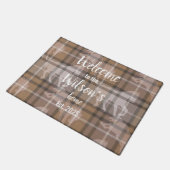 Custom Equestrian Tartan Family Welcome doormat ドアマット (アングル)