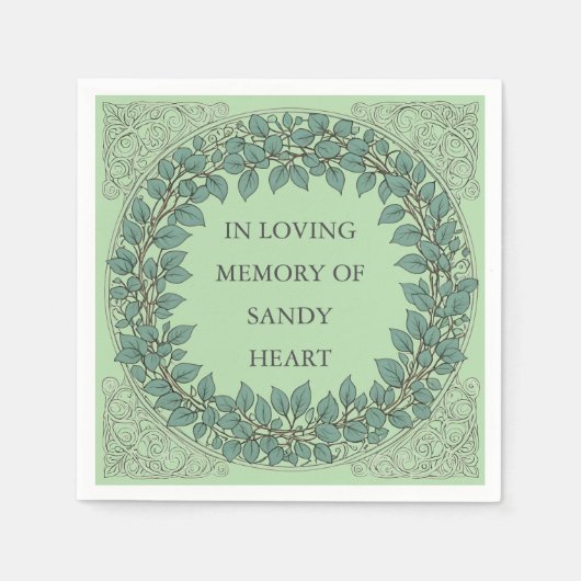 Custom Eucalyptus Funeral – Elegant Memorial スタンダードカクテルナプキン (正面)