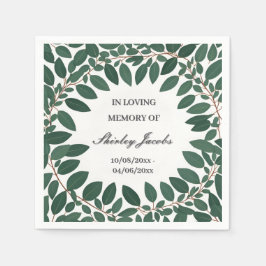 Custom Eucalyptus Funeral wreath Elegant Memorial スタンダードカクテルナプキン