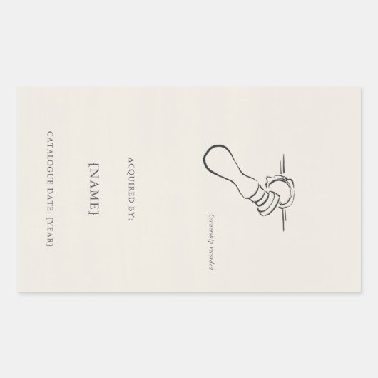 Custom Ex Libris Bookplate Sticker | Dark Academia 長方形シール (正面)