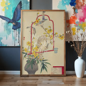 CUSTOM Exotic Parrot & Wintersweet Art Print ポスター