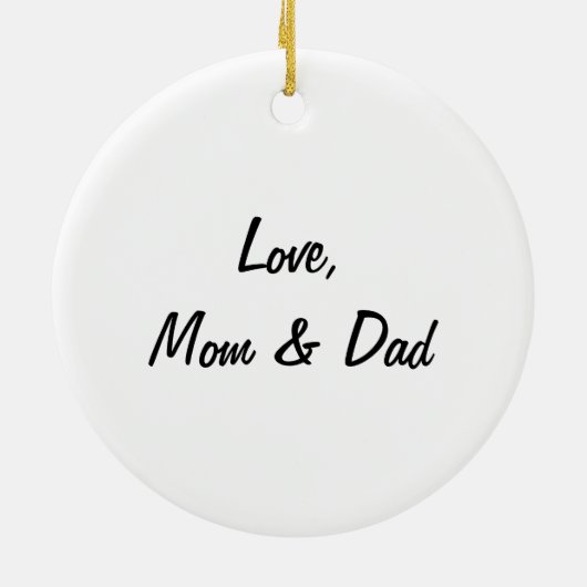 Custom Expectant Couple With Dog Ornament セラミックオーナメント (裏面)