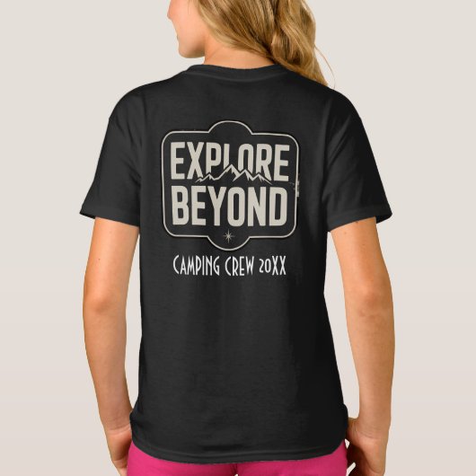 Custom Explore Beyond Camping Crew 2026 Tシャツ (裏面)