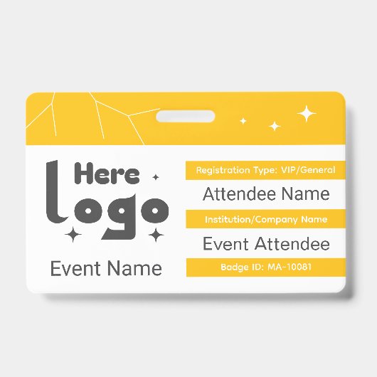 Custom Expo Badge ID With QR Code and Logo バッジ (正面)