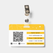 Custom Expo Badge ID With QR Code and Logo バッジ (裏面 （クリップ付）)