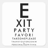 Custom Eye Chart Optometrist Retirement Thank You スクエアシール (正面)