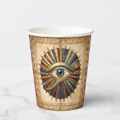 Custom Eye of Horus with Hieroglyphs Spiritual 紙コップ (裏面)