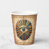 Custom Eye of Horus with Hieroglyphs Spiritual 紙コップ (正面)
