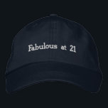 Custom Fabulous at 21 Celebrate Birthday Look Navy 刺繍入りキャップ<br><div class="desc">Celebrate a major milestone with this Navy Alternative Apparel Basic Adjustable Cap featuring beautifully stitched “Fabulous at 21” text that adds confidence and charm to any birthday look. The one-size-fits-all adjustable closure delivers a secure and relaxed fit, perfect for parties, club nights, photoshoots, or weekend celebrations. Order in bulk for...</div>