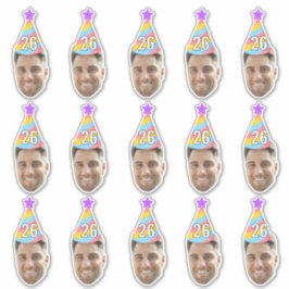 Custom Face 20th 30th 40th 50th 60th 70th Birthday シール