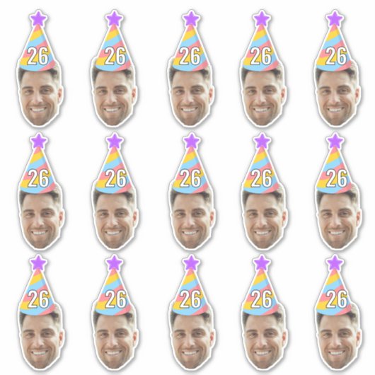 Custom Face 20th 30th 40th 50th 60th 70th Birthday シール (正面)