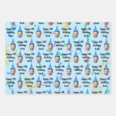 Custom Face 20th 30th 40th 50th 60th 70th Birthday ラッピングペーパーシート (正面2)