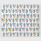 Custom Face 20th 30th 40th 50th 60th 70th Birthday ラッピングペーパー (フラット)