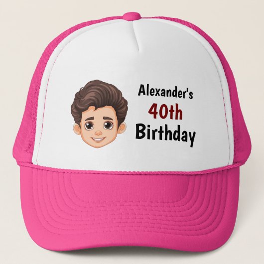 Custom Face 30th 40th 50th 60th 70 Birthday Squad キャップ (正面)