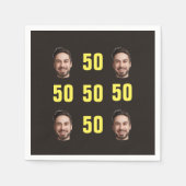Custom Face 50th Birthday Fun Photo スタンダードカクテルナプキン (正面)