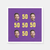 Custom Face 50th Birthday Fun Photo Humor スタンダードカクテルナプキン (正面)