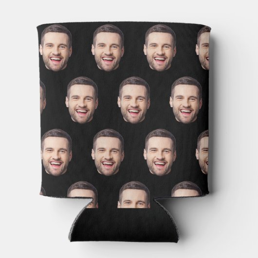 Custom Face Birthday Favors Bachelor Party Black 缶クーラー (裏面)